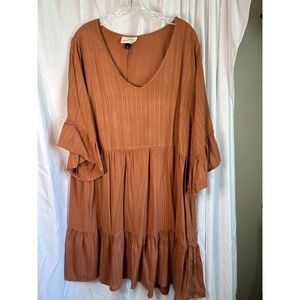 Universal Thread Bronze Ruffle Sleeved Dress Size XL